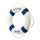 Life buoy with rope styrofoam covered with cotton     Size: 35x35x5cm    Color: white/blue