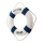 Bouée de sauvetage avec corde en polystyrène/coton     Taille: 45x45x7cm    Color: blanc/leu