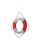 Bouée de sauvetage avec corde 3 pièces, en bois     Taille: 18x18x2cm    Color: rouge/bleu/menthe
