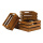 Caisses en bois en set 3-fois, en bois de sapin, semboîtant les uns dans les autres     Taille: 40x30x15cm, 30x25x14cm, 25x15x12,5cm    Color: brun foncé