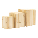 Podiums en bois en set 3-fois, en bois de sapin, ouvertes...