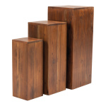 Wooden pedestals in set 3-fold - Material: out of redwood...