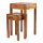 Tables en bois en set 2-fois, en séquoia     Taille: 40x40cm-h 70cm et 30x30cm-h50cm    Color: brun