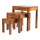 Tables en bois en set 3-fois, en séquoia     Taille: 45x35cm - h50cm, 37x35cm, - H 37cm et 34,5x23cm-H28cm    Color: brun