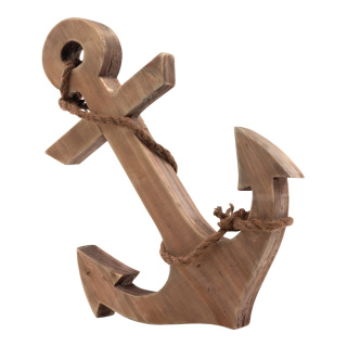 Anchor out of fir wood, with rope     Size: 45x32x4,5cm    Color: brown/natural-coloured