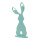 Rabbit on base plate out of MDF     Size: 38x16cm, thickness: 12mm    Color: mint