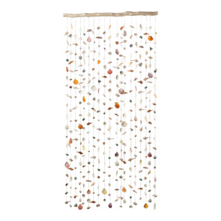 Vorhang mit echten Muscheln     Groesse: 90x180cm    Farbe: naturfarben/bunt