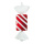 Bonbon rechteckig, mit Hänger+Glitter, Kunststoff     Groesse:50cm    Farbe:rot/weiß
