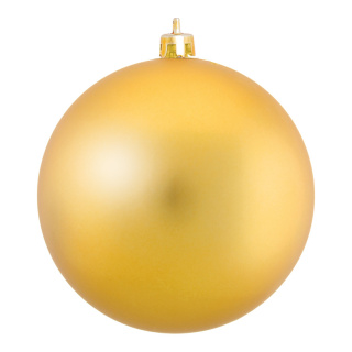 Christmas ball matt gold 12 pcs./blister made of plastic - Material: flame retardent according to B1 - Color: matt gold - Size: Ø 6cm