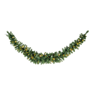 Noble fir swag "Deluxe" with 360 tips 100 LEDs IP44 - Material: for outdoor use - Color: green/warm white - Size: 270cm X Ø 35cm