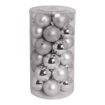 30 Christmas balls silver 12x shiny 12x matt - Material:...