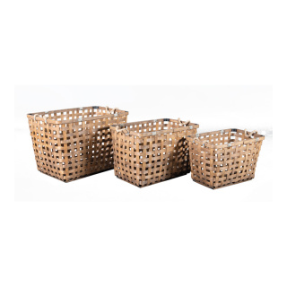 Bamboo basket set of 3, nested     Size: 57x37x38cm, 51x29x33cm, 45x27x28cm    Color: natural