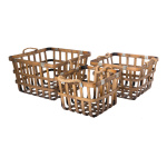 Bamboo basket set of 3, nested     Size: 41x39x26cm,...