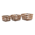 Bamboo basket set of 3, nested     Size: 41x39x26cm,...