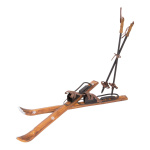 Skis-rétro avec bâtons en duo  Color: brun...