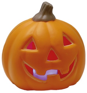 Pumpkin with face  - Material: out of plastic - Color: orange - Size: 10x10cm