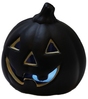 Pumpkin with face  - Material: out of plastic - Color: black - Size: 10x10cm