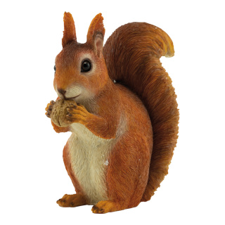 Eichhörnchen aus Kunstharz, sitzend     Groesse:21x9,5x20,5cm    Farbe:braun