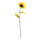 Sonnenblume aus Kunststoff/Kunstseide, 2 Blätter     Groesse:100cm, Blüte: Ø 26cm    Farbe:gelb/grün