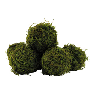 Moosbälle 6 Stk., aus Styropor/Kunststoff, mit künstlichem Moos     Groesse: 8cm    Farbe: grün