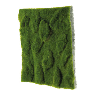 Moss sheet out of plastic, flocked     Size: 30x30cm, thickness: 2cm    Color: green
