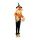 Vogelscheuche aus Kunststoff/Textil/Papier, mit Kürbiskopf, Hänger     Groesse:132cm    Farbe:orange/schwarz