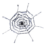 Spinnennetz mit Spinne aus Styropor/Synthetik-Wolle, mit...