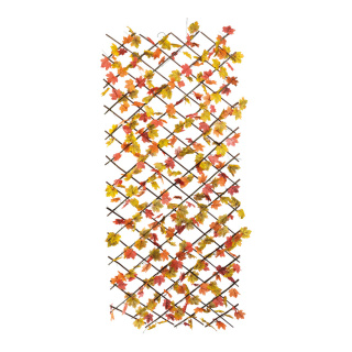 Zaun mit Ahornblättern aus Weidenholz/Kunstseide     Groesse:120x200cm    Farbe:braun/rot