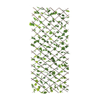 Zaun mit Weinblättern aus Weidenholz/Kunstseide     Groesse:120x200cm    Farbe:braun/grün