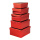 Geschenkboxen 5 Stk./Set,, glänzend, rechteckig, ineinander passend     Groesse:22x19x10cm, 20,5x17x9cm & 19x15,5x8cm, 17,5x14x7cm, 16x12x6cm    Farbe:rot