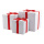Geschenkboxen 3 Stk./Set,, mit Satinschleife, ineinander passend     Groesse:30x30x30cm,25x25x25cm, 20x20x20cm    Farbe:weiß/rot
