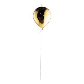 Ballon aus Kunststoff, mit Haken, Hänger     Groesse:36cm, Ø 28cm    Farbe:gold
