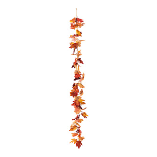 Ahornblattgirlande aus Kunstseide/Kunststoff, mit Haken zum Hängen     Groesse:175cm    Farbe:rot/orange
