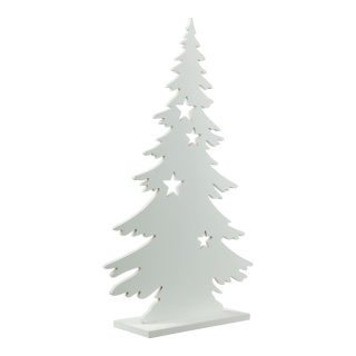 Tannenbaum mit Sternkonturen 2-teilig, aus MDF, selbststehend     Groesse:60x37cm, Standplatte: 25x12cm    Farbe:weiß