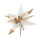 Poinsettiastecker aus Kunststoff/Kunstseide, mit Glitter & Pailletten, biegsam     Groesse:Ø 31cm, Stiel: 14,5cm    Farbe:weiß/gold
