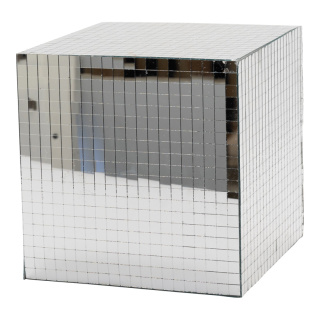 Cube miroir en polystyrène     Taille: 30cm    Color: argent