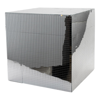 Cube miroir en polystyrène     Taille: 40cm    Color: argent