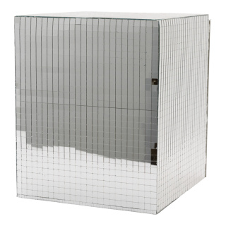 Cube miroir en polystyrène, rectangulaire     Taille: 20x15x15cm    Color: argent