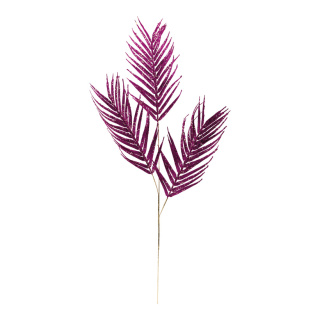 Palmblattzweig aus Kunststoff, beglittert, biegsam     Groesse:80cm    Farbe:fuchsia