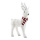 Rentier aus Styropor/Stoff, laufend, mit Schal     Groesse:46x13cm    Farbe:weiß/rot