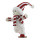Schneemann aus Styropor/Stoff, stehend, auf Holzboden, mit Schal     Groesse:35x28cm    Farbe:weiß/rot
