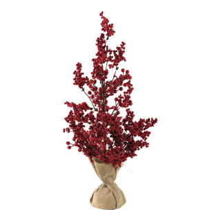 Beerenbaum aus Kunststoff, im Jutebeutel     Groesse:58cm    Farbe:rot/braun