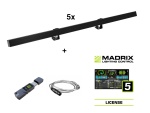 EUROLITE Set 5x LED PR-100/32 Pixel DMX Rail bk + Madrix...
