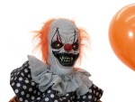 EUROPALMS Halloween Figure Clown with Balloon, animated, 166cm