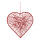 Heart with jute out of metal, to hang     Size: 30cm    Color: red