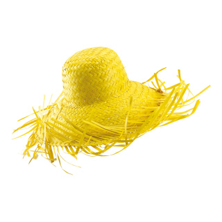 Straw hat out of natural material     Size: Ø 45cm, inside: Ø 20cm    Color: yellow