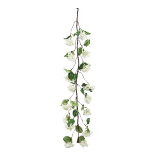 Hydrangea garland out of plastic, flexible, to hang     Size: 3m    Color: brown/white