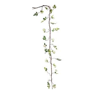 Rose garland out of plastic, flexible, to hang     Size: 3m    Color: brown/white