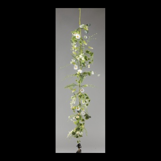 Mageritengirlande aus Kunstseide/Kunststoff, biegsam, einseiitg beschmückt     Groesse: 150cm    Farbe: weiß