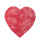 Coeur en fil de fer avec du coton, plat, avec suspension     Taille: 60cm    Color: fuchsia